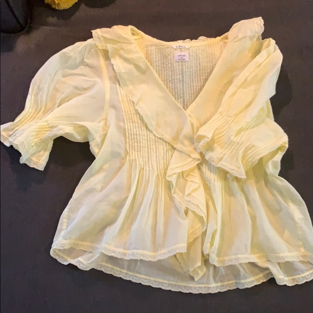 Aritzia Lace and Pleated Blouse